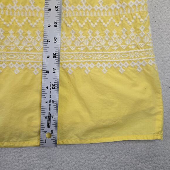 Vineyard Vines Embroidered Shift Dress Womens 0 Yellow Cotton Lined Summer - Picture 8 of 11